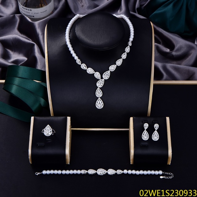 Modern 925 silver wedding jewelry set