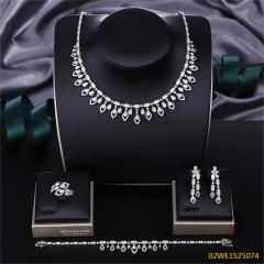 Modern 925 silver wedding jewelry set