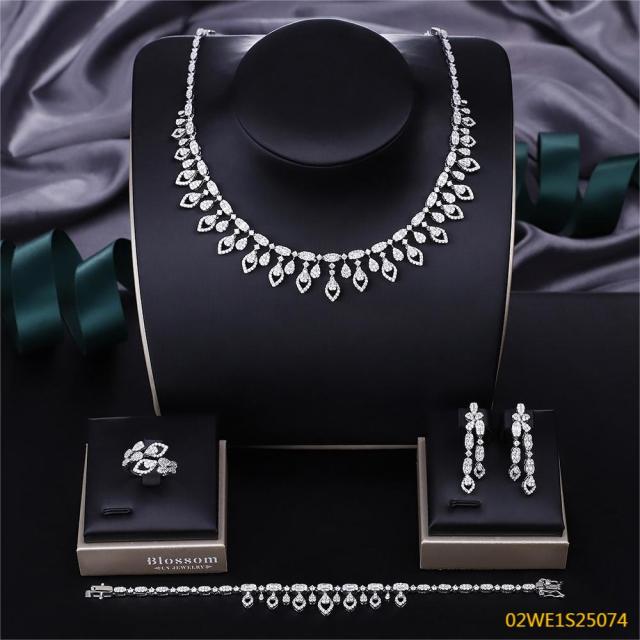 Modern 925 silver wedding jewelry set