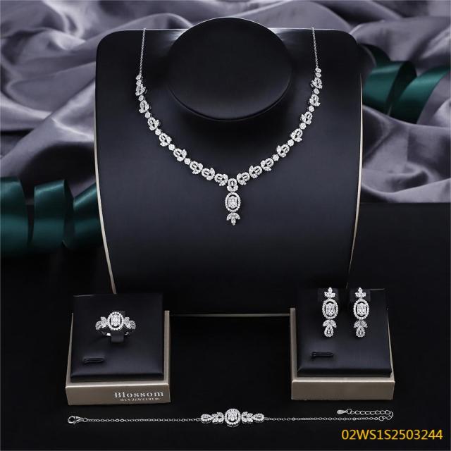 Modern 925 silver wedding jewelry set