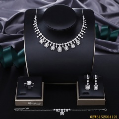 Modern 925 silver wedding jewelry set