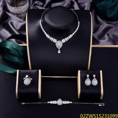 Modern 925 silver wedding jewelry set