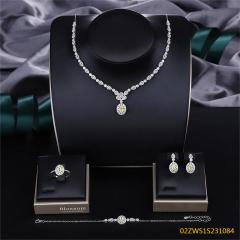 Modern 925 silver wedding jewelry set