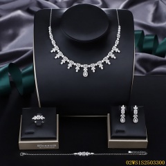 Modern 925 silver wedding jewelry set