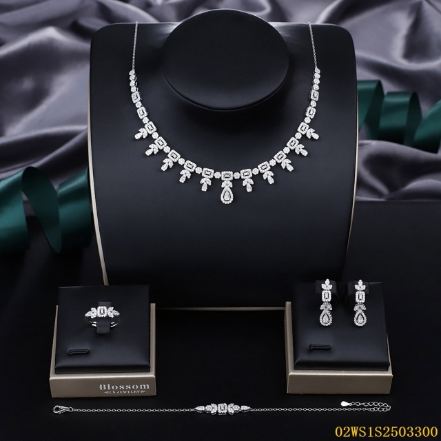 Modern 925 silver wedding jewelry set