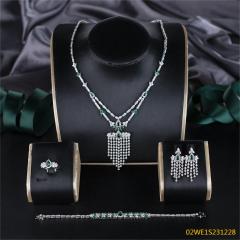 Modern 925 silver wedding jewelry set