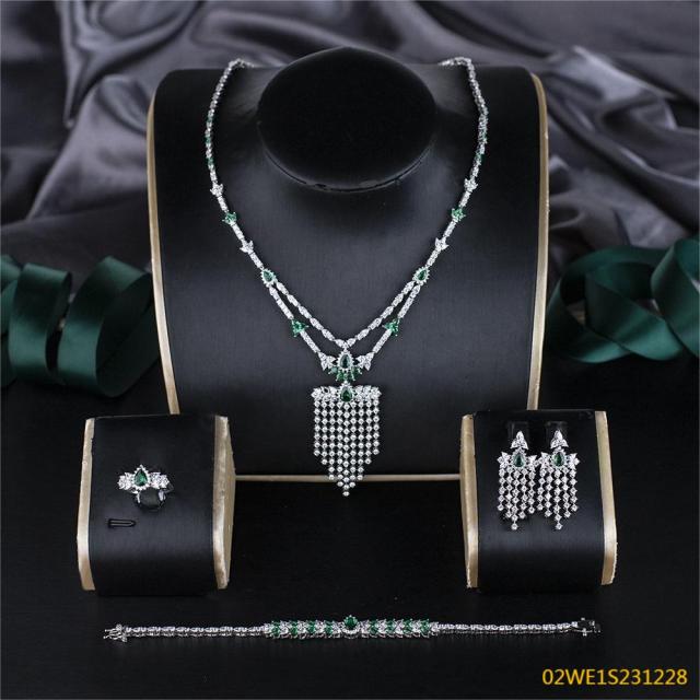 Modern 925 silver wedding jewelry set