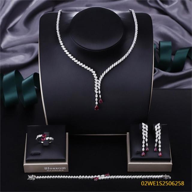 Modern 925 silver wedding jewelry set