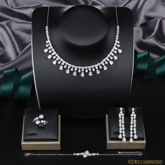 Modern 925 silver wedding jewelry set