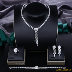 Modern 925 silver wedding jewelry set