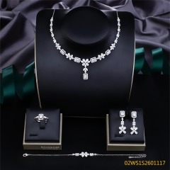 Modern 925 silver wedding jewelry set