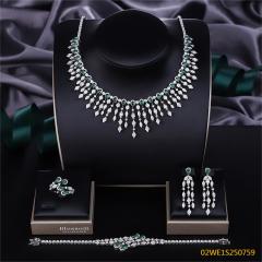 Modern 925 silver wedding jewelry set