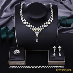 Modern 925 silver wedding jewelry set