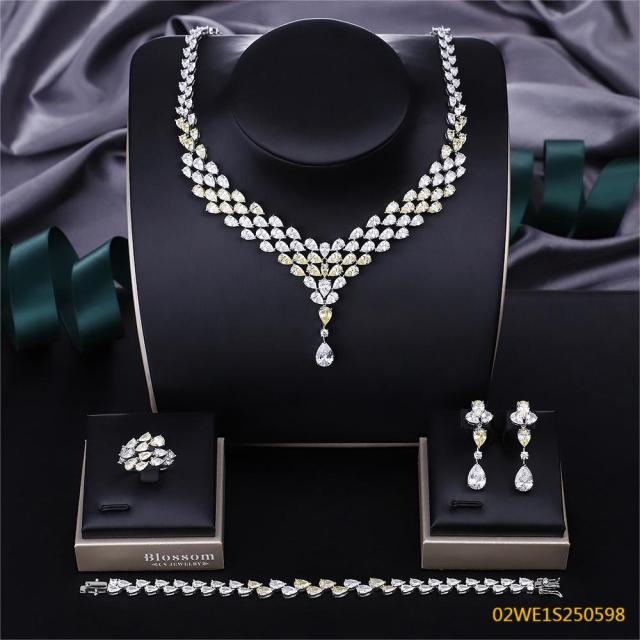 Modern 925 silver wedding jewelry set