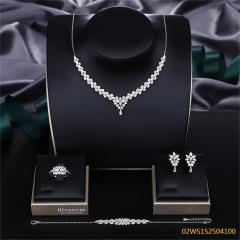 Modern 925 silver wedding jewelry set