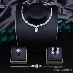 Modern 925 silver wedding jewelry set