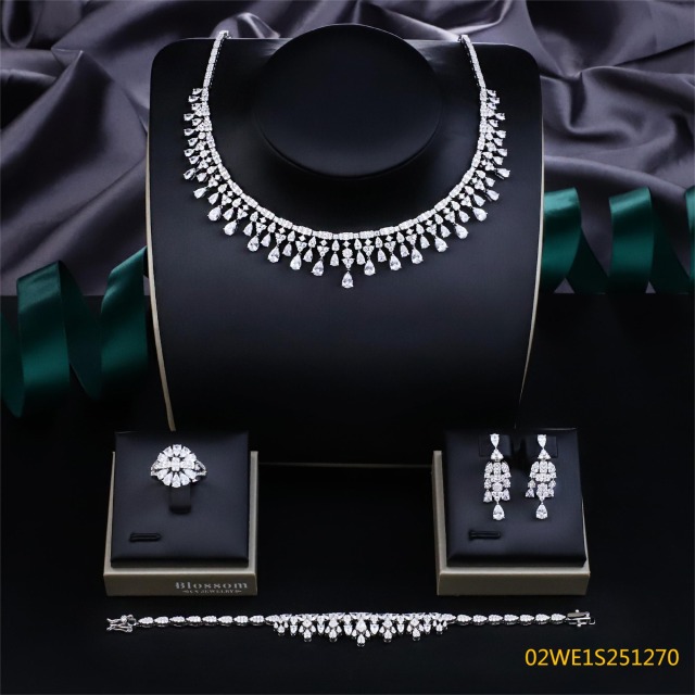 Modern 925 silver wedding jewelry set