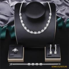 طقم مجوهرات زفاف عصري من الزركون