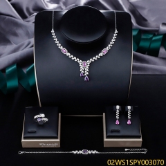 Modern 925 silver wedding jewelry set