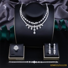 Modern 925 silver wedding jewelry set