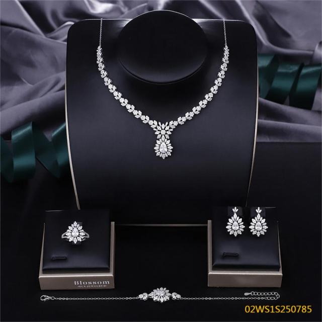 Modern 925 silver wedding jewelry set