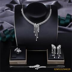 Modern 925 silver wedding jewelry set