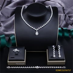 Modern 925 silver wedding jewelry set