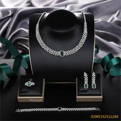 طقم مجوهرات زفاف عصري من الزركون