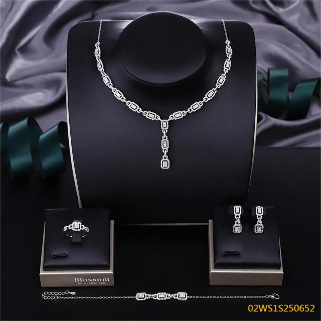 Modern 925 silver wedding jewelry set