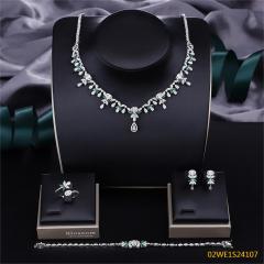 Modern 925 silver wedding jewelry set