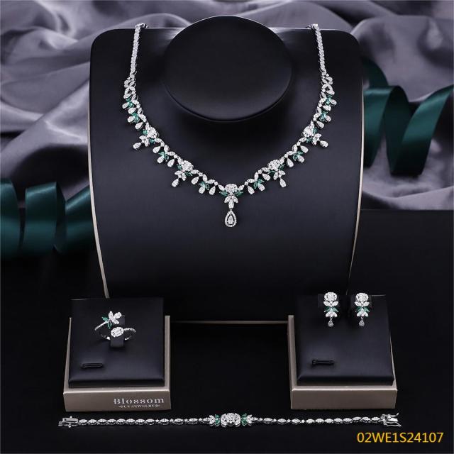 Modern 925 silver wedding jewelry set