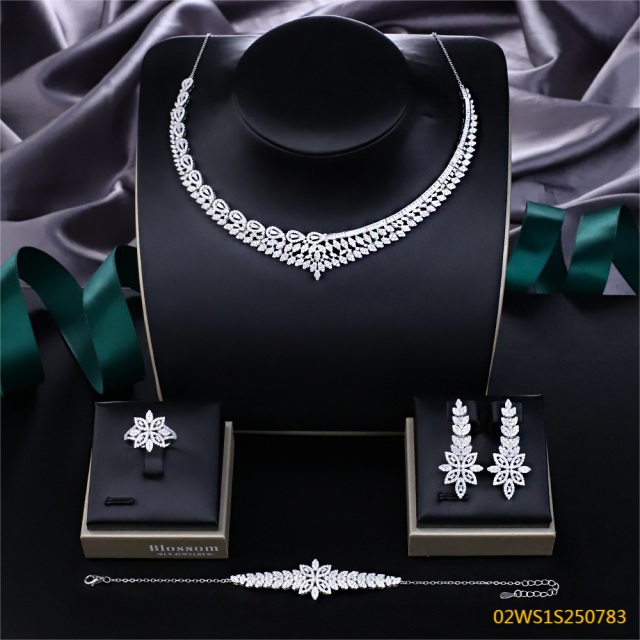 Modern 925 silver wedding jewelry set
