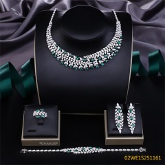 طقم مجوهرات زفاف عصري من الزركون