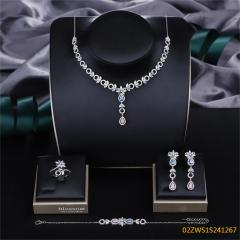 Modern 925 silver wedding jewelry set