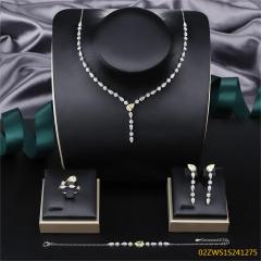 Modern 925 silver wedding jewelry set