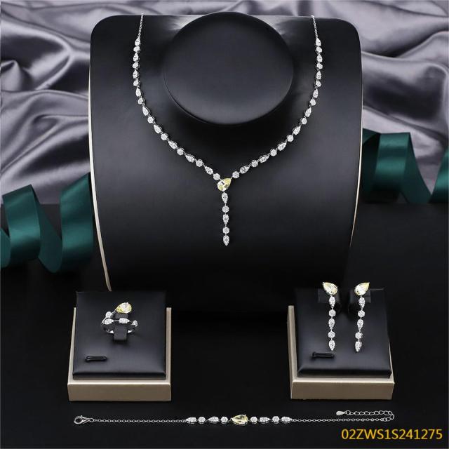 Modern 925 silver wedding jewelry set