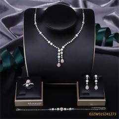 Modern 925 silver wedding jewelry set