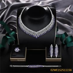 طقم مجوهرات زفاف عصري من الزركون