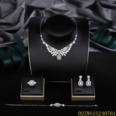 Modern 925 silver wedding jewelry set