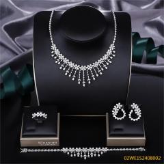 Modern 925 silver wedding jewelry set