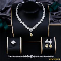 Modern 925 silver wedding jewelry set
