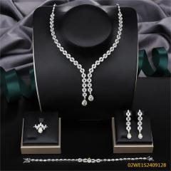 طقم مجوهرات زفاف عصري من الزركون