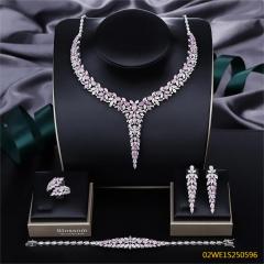 Modern 925 silver wedding jewelry set