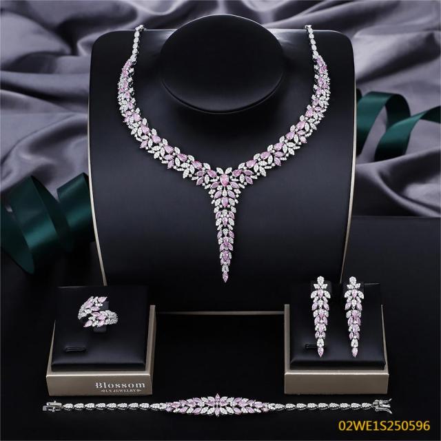 Modern 925 silver wedding jewelry set