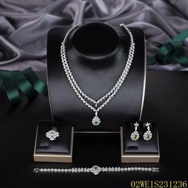 Modern 925 silver wedding jewelry set
