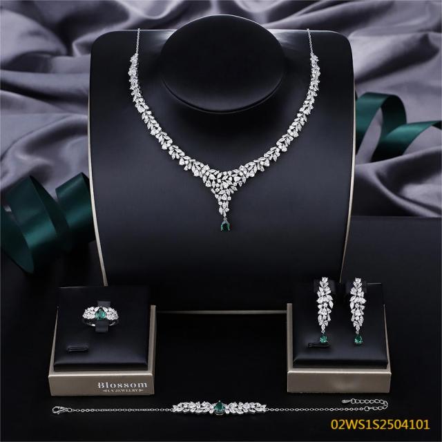 Modern 925 silver wedding jewelry set