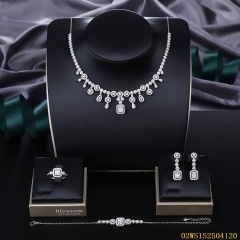 Modern 925 silver wedding jewelry set