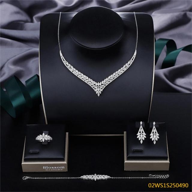 Modern 925 silver wedding jewelry set