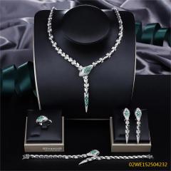 طقم مجوهرات زفاف عصري من الزركون