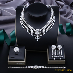 Modern 925 silver wedding jewelry set